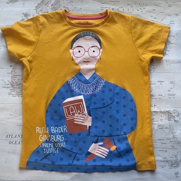 Piccolina Size 12 S/S Ruth Bader
Ginsburg Graphic Tee Yellow - Picture 1 of 5